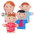 thumbnail image 1 of 4 Pcs Marionnettes Familiales Marionnettes à Main Amusantes Ensemble Familial pour Contes Spectacles de Théâtre Jeu de Rôle, 1 of 9