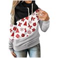 thumbnail image 2 of Femmes Noël Imprimé Pull à Capuche Manches Longues Cordon à Capuche Tops Sweat-Shirt, 2 of 5