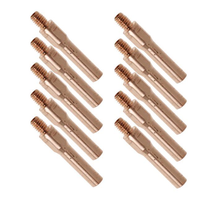 HILABEE 10 Pieces Red Copper Gas Shielded Weld Welding Welder Contact Nozzle 1.0mm