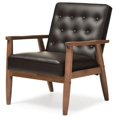 thumbnail image 1 of Allora Faux Leather Tufted Reception Chair in Brown, 1 of 6