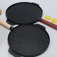 thumbnail image 3 of Poêle à Griller Barbecue, Design Double Face, Antiadhésive, Répartition Uniforme de la Chaleur, Gril Portable Extérieur en Bois Composite, 3 of 7