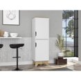 thumbnail image 2 of FM FURNITURE British 2-Door Modern Engineered Wood Single Pantry in White/Oak, 2 of 7