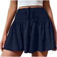 thumbnail image 2 of Shorts pour Femmes, Shorts d'Été pour Femmes à la Mode, Couleur Unie, à Cordon, 2 of 7