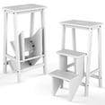 thumbnail image 1 of Costway 3 Tier Step Stool 3 in 1 Folding Ladder Bench Storage Shelf White, 1 of 9