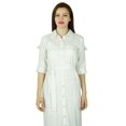 thumbnail image 2 of Bimba Chemise Longue pour Femmes Robe Maxi en Rayonne Blanche Robe Boutonnée Style Chic, 2 of 7