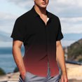 thumbnail image 4 of Pisexur Shirts for Man T Hommes Mode Décontractée Col Rabattu Imprimé Manches Courtes Chemise Boutonnée Blouse Rouge Pastèque, S Chemises de Golf Hommes & Chemises Hommes, 4 of 7