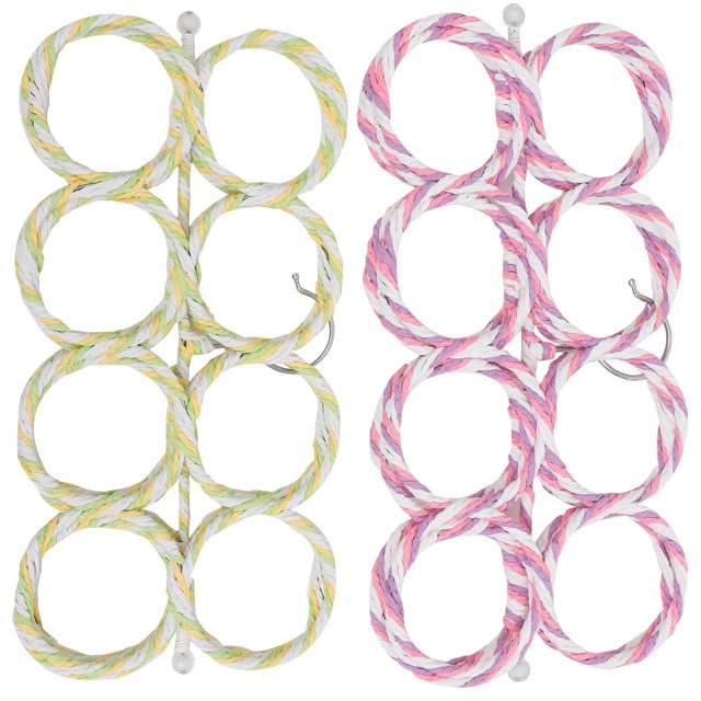 2Pcs Bird Rope Climbing Net Hanging Parrot Toy Funny Cockatiel Toy Parrot Swing Toy Bird Plaything