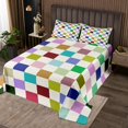 thumbnail image 2 of Erosebridal Vintage Checkered Coverlet Set Twin, Square Geometric Bedding Set, Buffalo Check Decor, 2 of 5