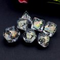 thumbnail image 2 of Arboraoe Clear Rainbow Dice Set 7PCS D&D Dice Iridescent Mylar Filled Resin Polyhedral RPG Game Dungeons and Dragons Gifts, 2 of 5