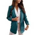 thumbnail image 2 of Aqestyerly Manteau Blazer Uni pour Femme, Veste Mode à Col Rabattu à Manches Longues HWRETIE, 2 of 8
