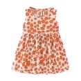 thumbnail image 2 of LSLJS Robes d'Été Sans Manches à Fleurs pour Tout-Petites Filles, Robe Décontractée Trapèze pour Jouer, Robes de Fête de Mariage pour Filles ( 4-5 Ans, Orange ), 2 of 3