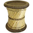 thumbnail image 1 of Natural Geo Tabouret d'Appoint en Moray - Tissé à la Main Vert Marine, 1 of 5