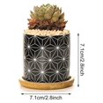 thumbnail image 3 of Plant Pot Cylindrical Flowerpot 7.5x7.6cm Geometric Pattern Simple Black White Nordic Style Home Decor Ceramic Vase, 3 of 3