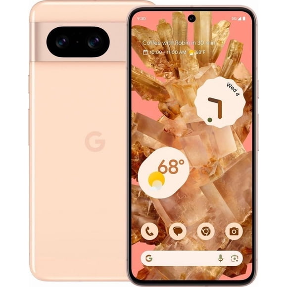 Restored Google Pixel 8 128GB Rose Unlocked Smartphone 6.2 inch OLED 120Hz Tensor G3 5G - Refurbished Good
