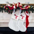 thumbnail image 5 of Fridja 8 Inch Mini Initial Christmas Stocking Monogram Embroidered Christmas Stocking White Knitted Small Christmas Stocking Decorations for Fireplace Mantle Christmas Wall, 5 of 5