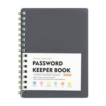 Password Book Spiral, Furenl Password Book with Alphabet Labels – Secure Log for Internet Addresses and Passwords