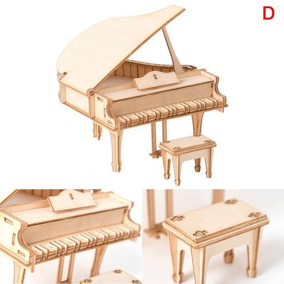 3D Wooden Car Animal Puzzle Jigsaw Woodcraft Kit Toy DIY Self-Assembly Model