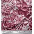 thumbnail image 1 of Soimoi Orange Rayon Fabric Stripe & Floral Decor Fabric Printed BTY 56 Inch Wide, 1 of 3
