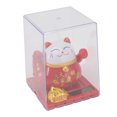 thumbnail image 1 of Solar Arm Waving Fortune Cat, Exquisit Red Wealth Welcoming Lucky Cat Mascot Statue  For Home Decor, 1 of 8