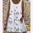 thumbnail image 3 of Birdeem Womens Spring/Summer Round Neck Lace Patchwork Printed Loose Sleeveless Dress, 3 of 3