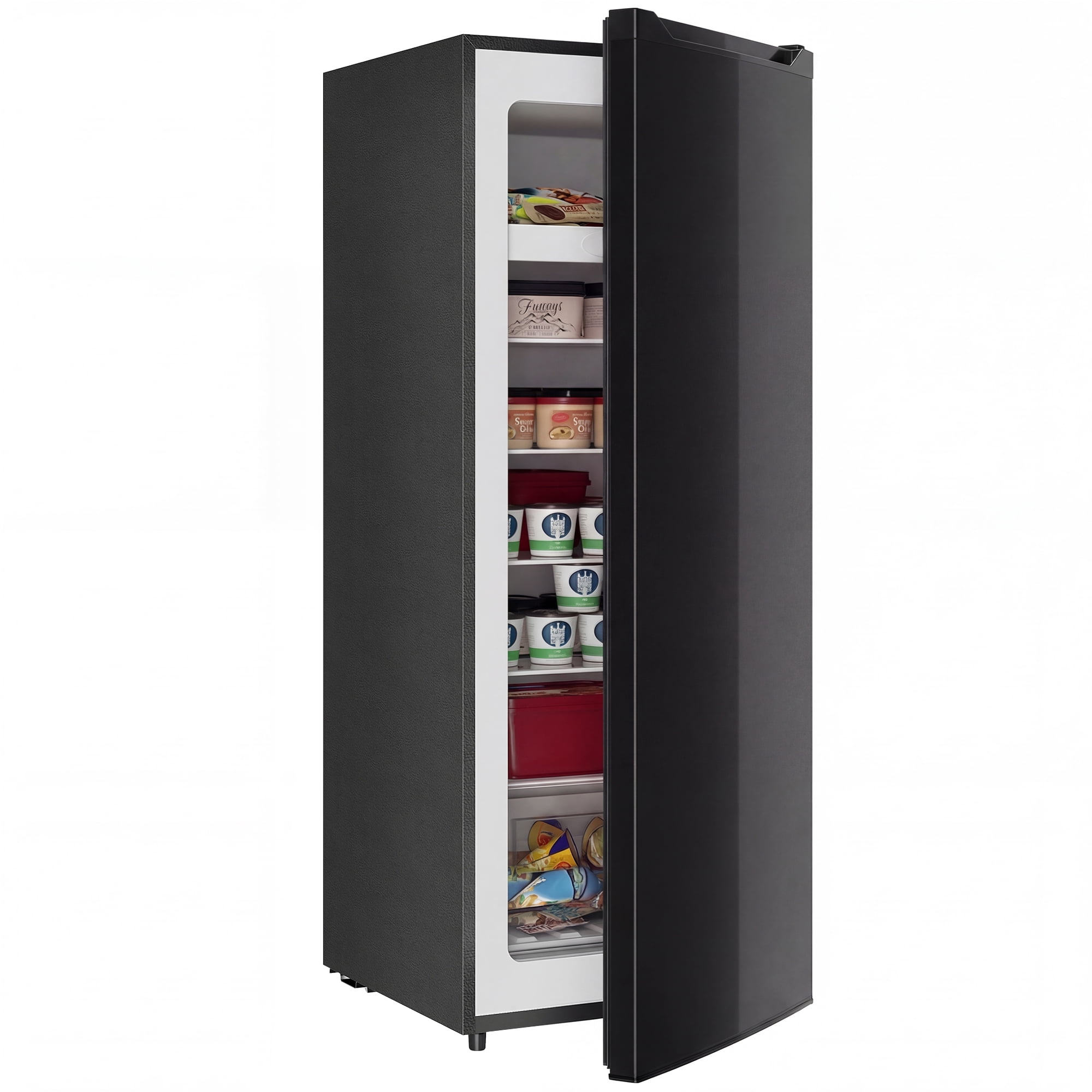 HOMCOM 7.0 Cu.Ft Upright Freezer, Compact Stand Up Freezer for Home, Black
