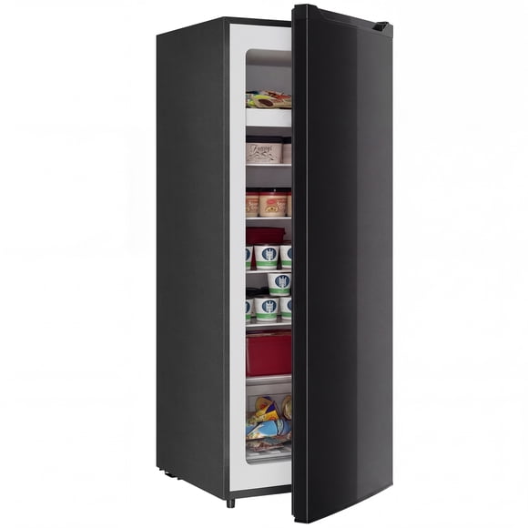 HOMCOM Congélateur Vertical de 7,0 Pi3, Congélateur Vertical Compact pour la Maison, Noir
