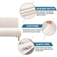 thumbnail image 2 of Armless Futon Cover Stretch Sofa Bed Slipcover Protector Elastic Feature Rich Textured High Spandex Small Checks Jacquard Fabric Futon Cover, Machine Washable, 2 of 7