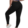 thumbnail image 1 of Lovzfmll High Waist Yoga Leggings for Women, Solid Color Active Fit, Slim Ankle Length Leggings Black, 2XL, 1 of 6