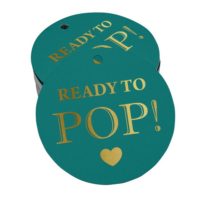 Inkdotpot Real Gold Foil Ready To Pop Baby Shower Tags Favor Hang Paper Tags 50 Pieces