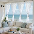 thumbnail image 2 of Curtains for Living Room Linen Textu es Long Farmhouse Casual Weave Back Tab Drapes Light Filtering Window Curtain Panels, 2 of 8