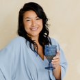 thumbnail image 2 of Weddingstar Vintage Style Pressed Glass Wine Goblet - Blue, 2 of 4