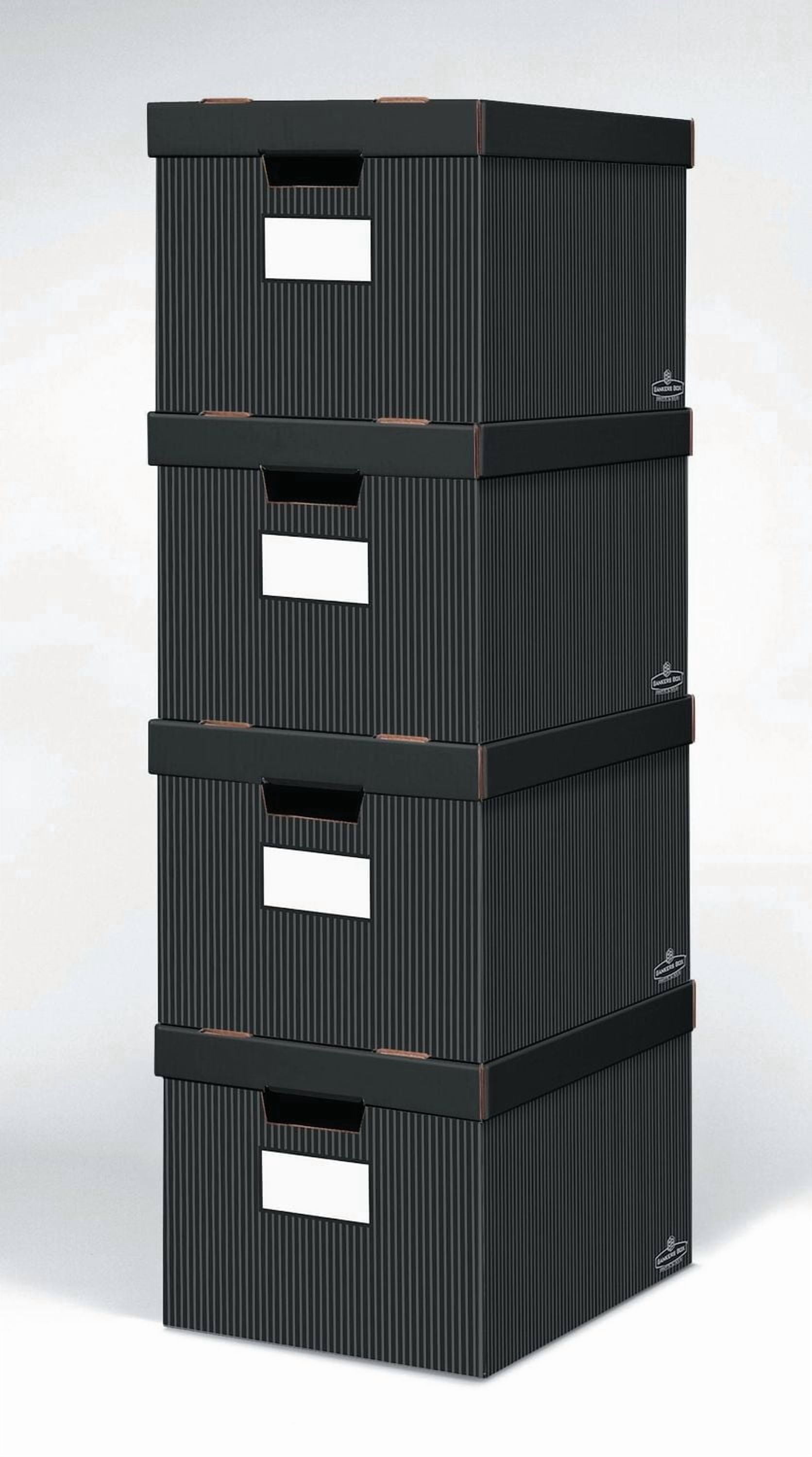 Bankers Box® Stor/File™ Boîte de rangement Decoratice - fines rayures. 4 paquet