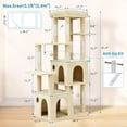 thumbnail image 4 of EDTara 61" Cat Tree Tower, Sturdy Modern Multi-Level Cat Furniture for Maine Coons and Large Indoor Cats With Jumbo Perch, 2 Spacious Condos, Durable Sisal Posts, and Hanging Play Balls, 4 of 7