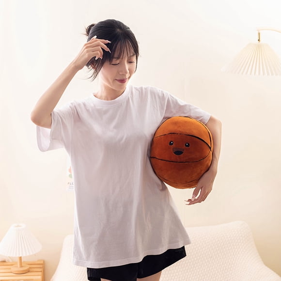 Summer Savings Kcavykas Stuffed Basketball Pillow Basketball Plush Soft Basketball Themed Throw Pillow Basketball Room Decor for Teen Boys round Ball Pillows Decorative