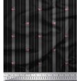 thumbnail image 1 of Soimoi Silk Fabric Artistic Floral & Stripe Decor Fabric Printed Yard 42 Inch Wide, 1 of 3