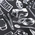 thumbnail image 3 of Unisex Chef Pants Hotel Restaurant Uniform Loose Chef Pants Fit TypeJ Cutlery Print, 3 of 8