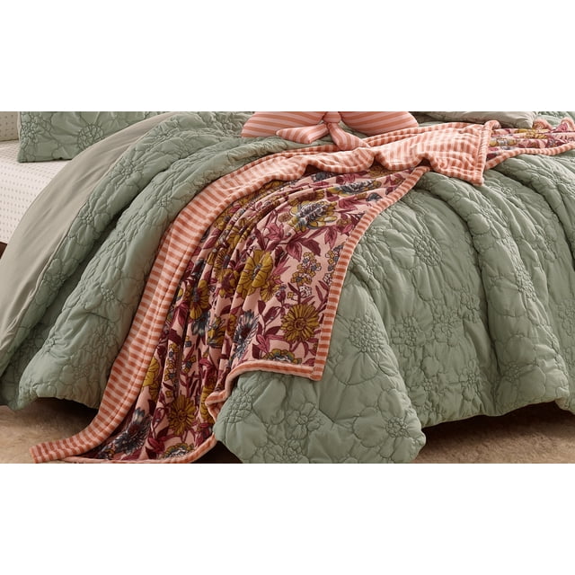Mainstays Jeté floral 50 x 70 po, Rose
