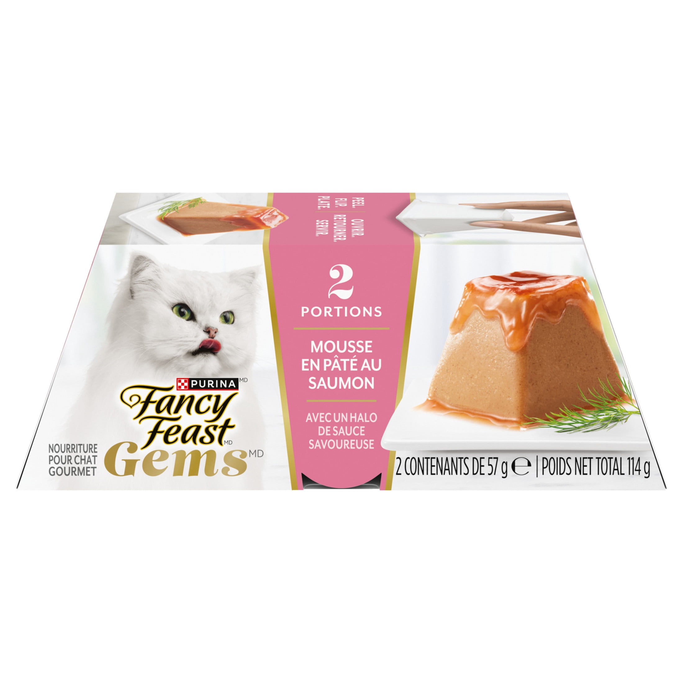 Fancy Feast Gems Mousse en Pâté avec Saumon, Nourriture Humide pour Chats, 57 g x 2