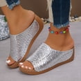 thumbnail image 3 of IUJSOY Womens Sandals Comfortable Platform Wedge Sandals Retro Pattern Slip on Summer Slippers, 3 of 9