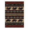 thumbnail image 1 of Mayberry Rug LK2020 5X8 5 ft. 3 in. x 7 ft. 7 in. Lodge King Bear Down Area Rug, Red, 1 of 1