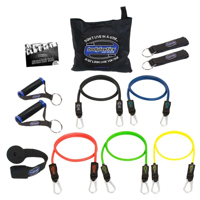 Bodylastics 12 Piece Exercise Equipment Set with Weight Resistance Bands