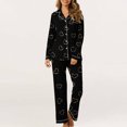 thumbnail image 4 of MeetoTime Pyjama d'Automne pour Femme, Ensemble 2 Pcs, Haut à Manches Longues Boutonné et Pantalon, Tenue de Nuit, 4 of 7