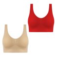thumbnail image 1 of AherBiu 2pc Plus Size Sports Bras for Women Large Bust High Support Padded Bralettes Seamless Workout Underwear, 1 of 7