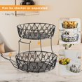 thumbnail image 4 of Wire Fruit Basket for Kitchen Counter Corner Fruit Stand Stackable Two Vegetable Holder for Kitchen Countertop Metal Fruit Rack Storage For Fruits Veggies Snacks Onions Round, 4 of 9