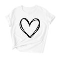 thumbnail image 1 of Diufon Hauts de la Saint-Valentin pour Femmes Tendance à Manches Courtes Col Rond Tunique Chemise Décontractée Mignonne Blouse à Imprimé Graphique, 1 of 3
