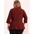 thumbnail image 4 of GRACE & GRANDEUR Women's Plus Size Solid V-Neck Ruffle Ruched Peplum Blazer, 4 of 6