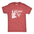 thumbnail image 1 of T-shirt pour Hommes « Bottoms Up » Drôle de Noël Père Noël Cheminée Graphique Nouveauté (Rouge Chiné - Bottoms Up) - 3TG, 1 of 3