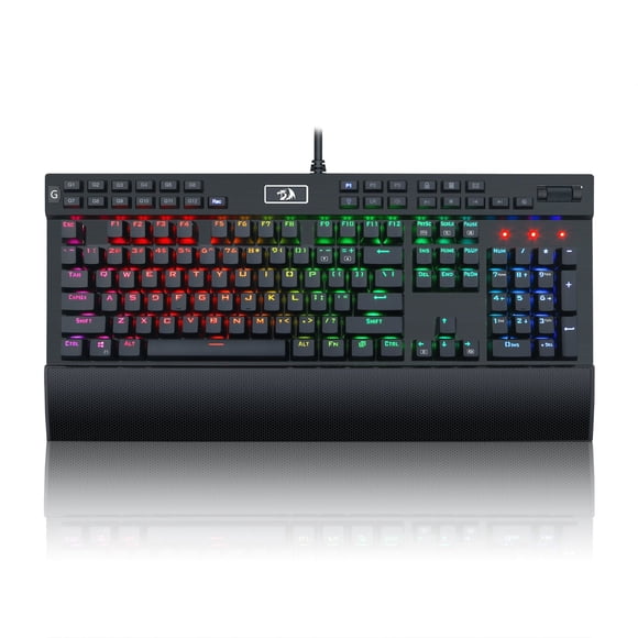 Redragon K550 RGB Gaming Keyboard, 104 Keys + 12 Macro G Keys Wired Mechanical Keyboard w/Aluminum Top Plate, Custom Clicky Purple Switch, Extra USB