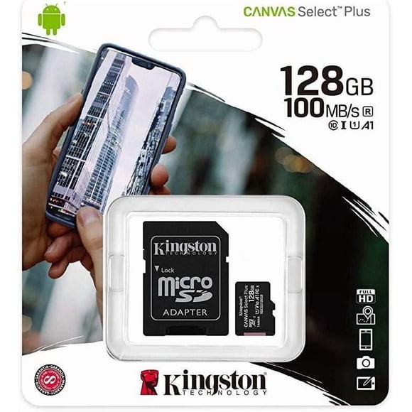 Kingston 128GB micSDXC Canvas Select Plus 100R A1 C10 Card+ADP (SDCS2/128GBCR)