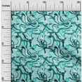 thumbnail image 2 of oneOone Rayon Turquoise Blue Fabric Abstract Dress Material Fabric Print Fabric By The Yard 56 Inch Wide, 2 of 4